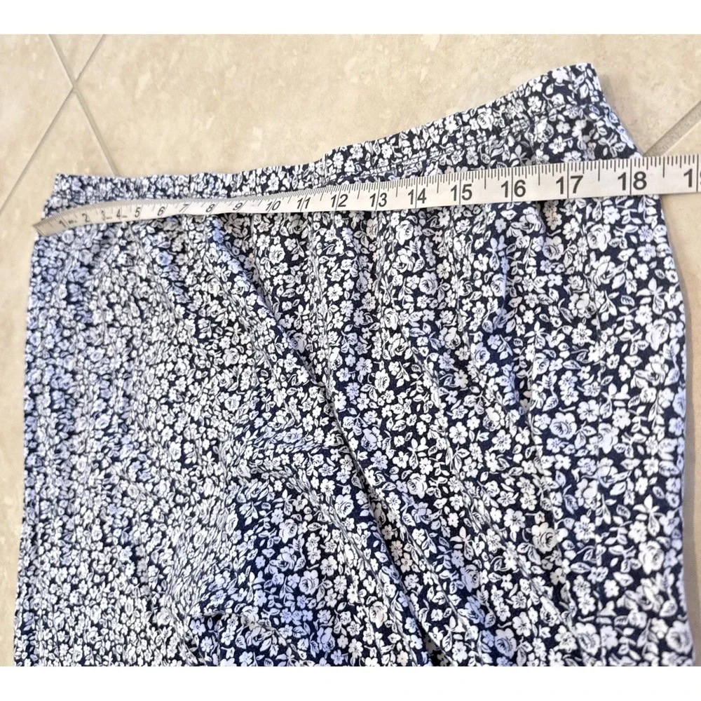 Lauren Ralph Lauren Blue & White Floral Pajama Set PJ Set Size‎ XL Loungewear